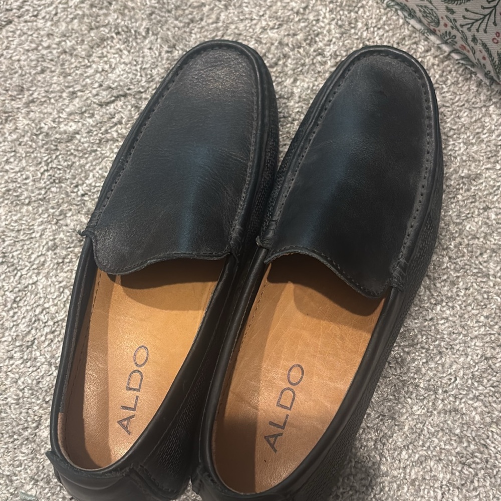 Aldo Men's Classic Black Leather Loafers